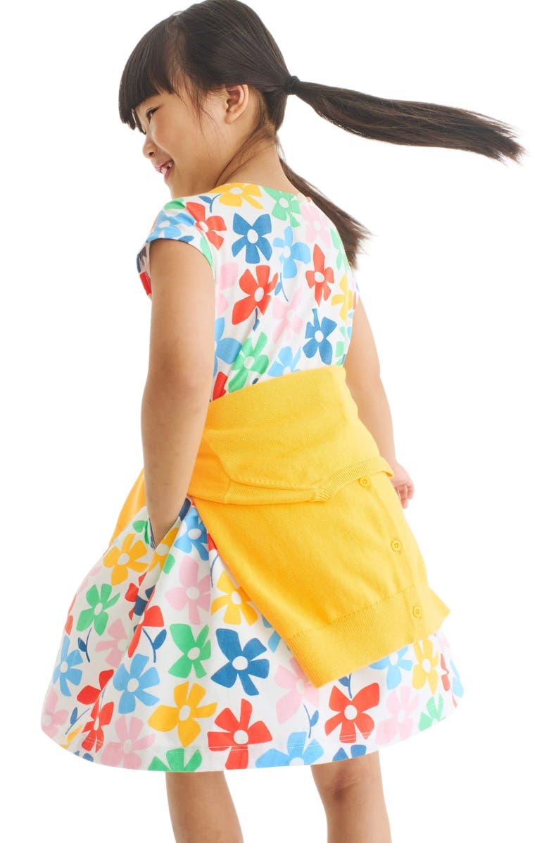 Primary Kids Backyard Dress, Alternate, color, Ivory Rainbow Spring Blooms