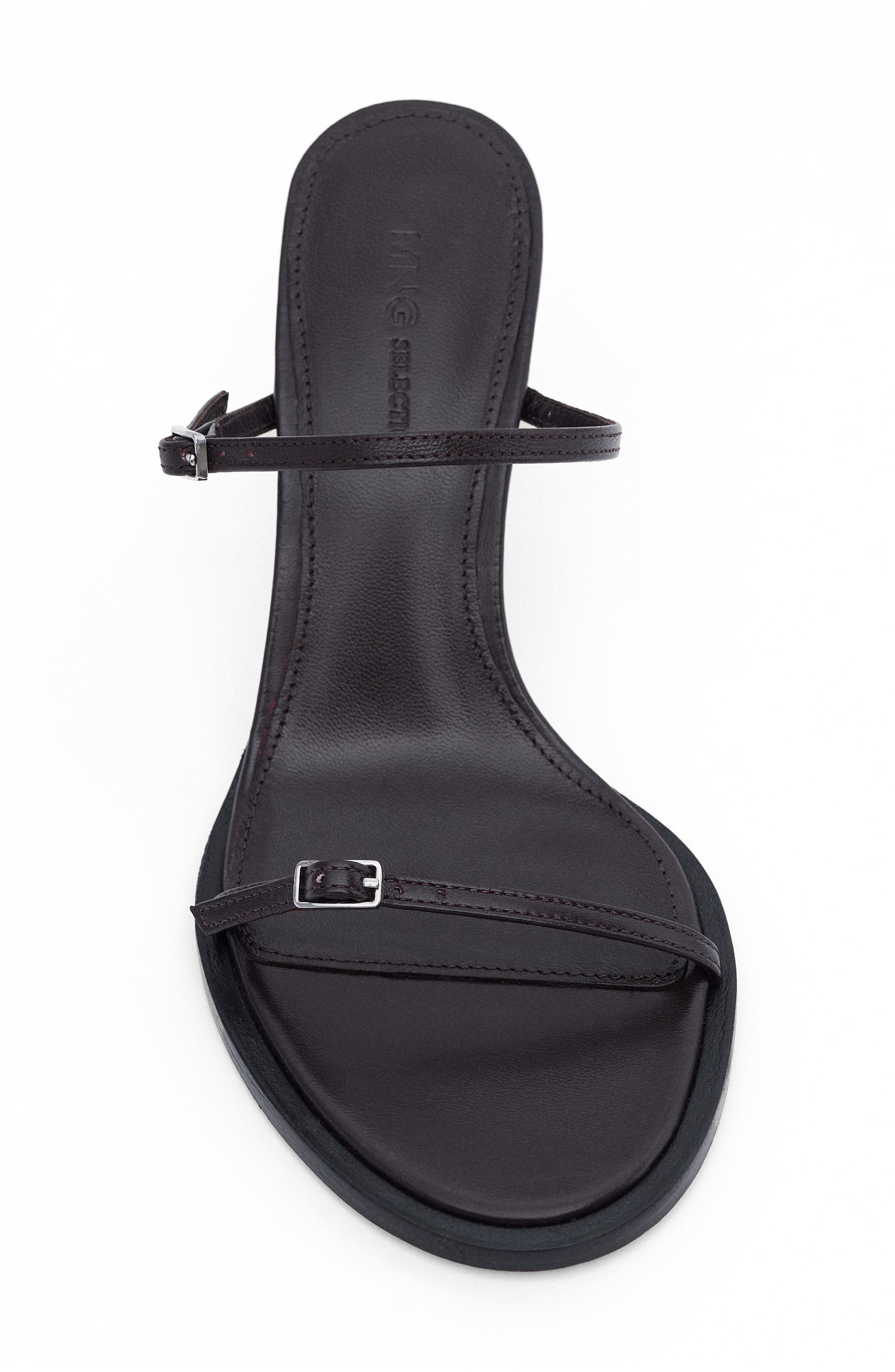 MANGO Buckle Strap Sandal, Alternate, color, Chocolate