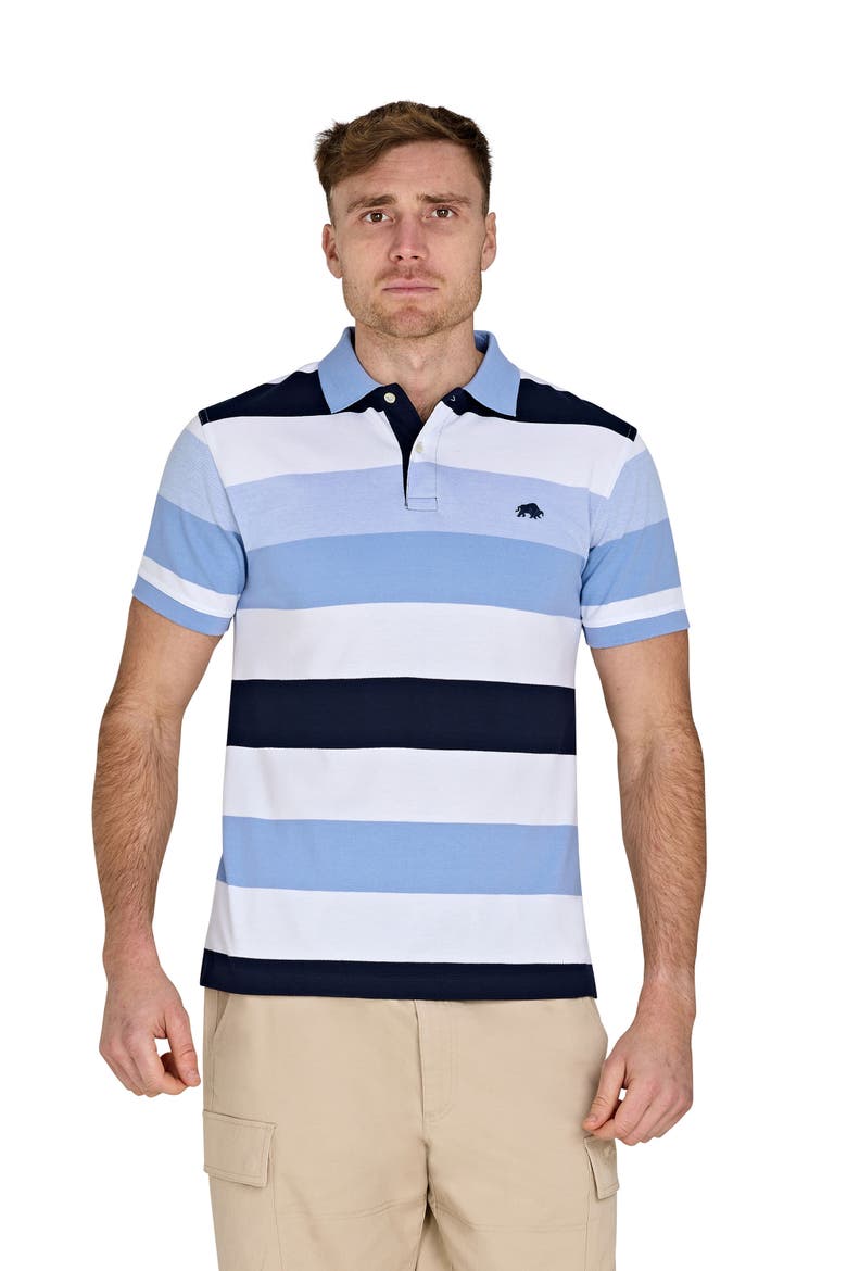 Birdseye Hoop Pique Polo, Main, color, Sky Blue