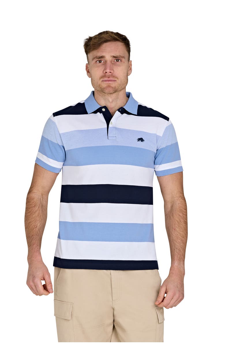 Raging Bull Birdseye Hoop Pique Polo, Main, color, Sky Blue