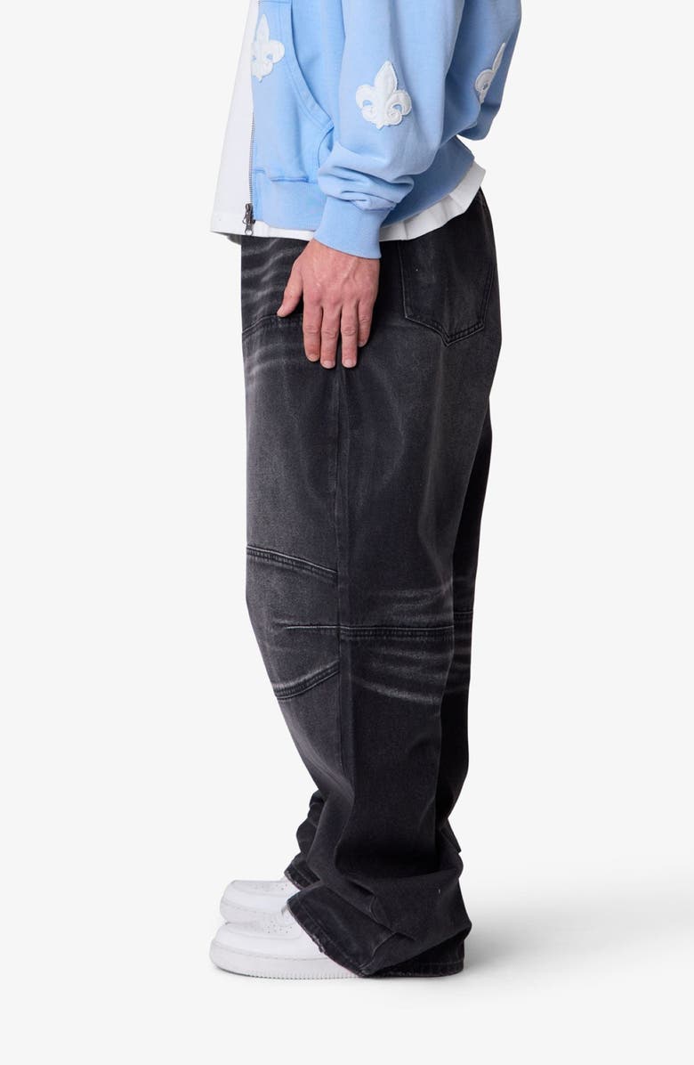 mnml Mega Baggy Waxed Denim Jeans, Alternate, color, 