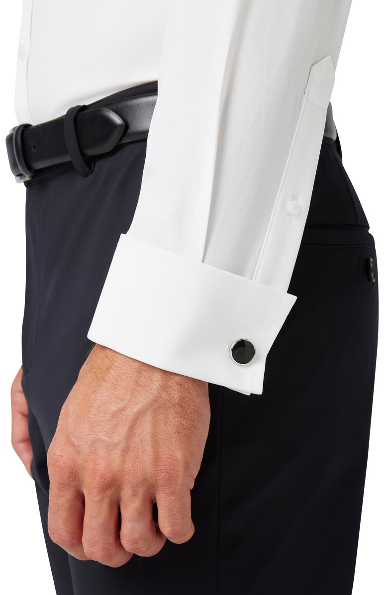 Mizzen+Main Leeward Trim Fit White Stretch Tuxedo Shirt, Alternate, color, White Solid