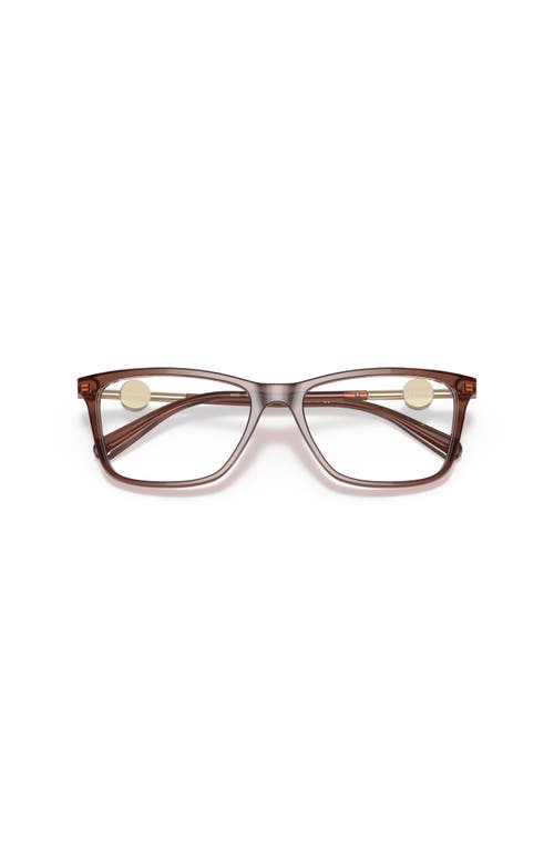 Versace 53mm Rectangle Optical Glasses In Brown