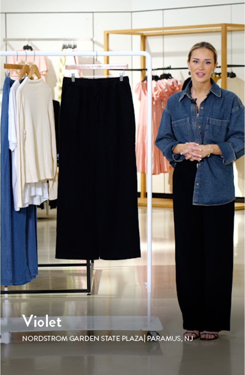 Drawstring Straight Leg Linen Pants, sales video thumbnail