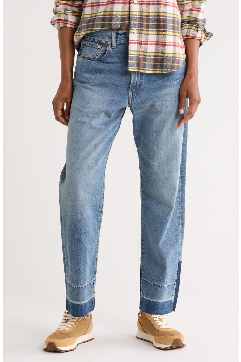 Lucy Released Raw Hem Boyfriend Jeans, Main, color, WYTHE INDIGO