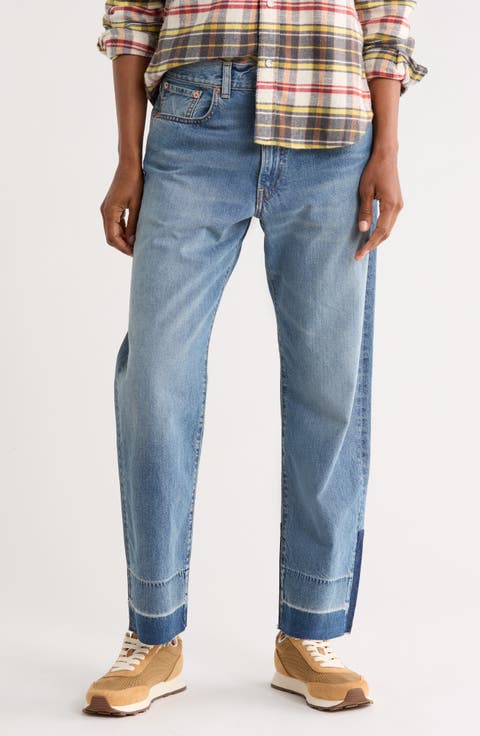Lucy Released Raw Hem Boyfriend Jeans (Wythe Indigo)