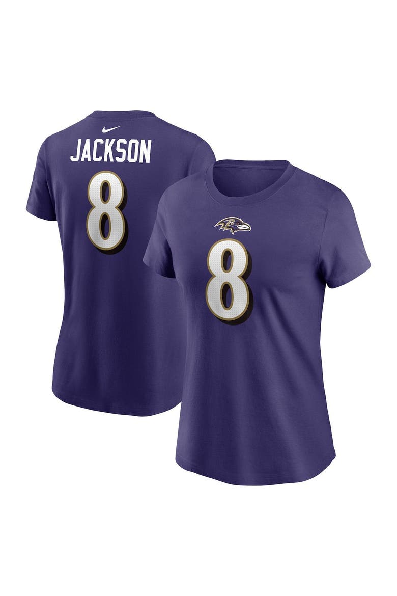 Women's Nike Lamar Jackson Purple Baltimore Ravens Player Name & Number T-Shirt, Main, color, Purple