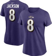 Nike Women's Nike Lamar Jackson Purple Baltimore Ravens Player Name & Number T-Shirt