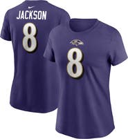 Nike Women's Nike Lamar Jackson Purple Baltimore Ravens Player Name & Number T-Shirt