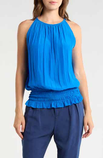Ramy Brook Lauren Smock Waist Sleeveless Top