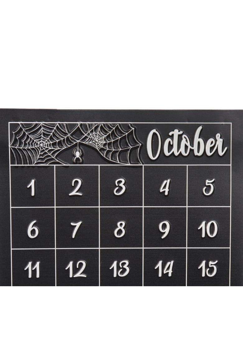 Halloween Skull Countdown Calendar, Alternate, color, Black