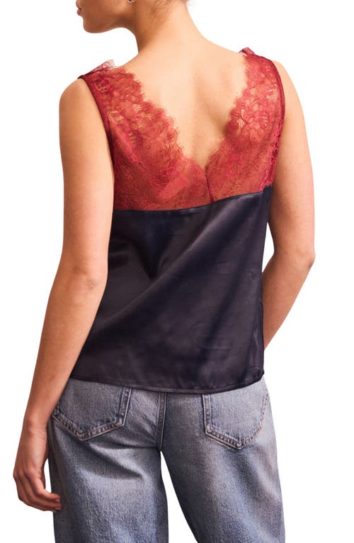 Next Lace Trim Camisole In Blue