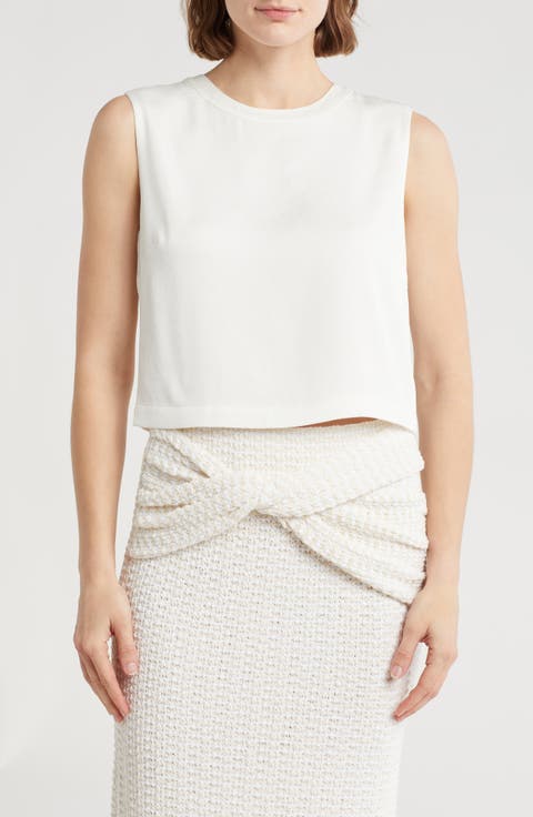 Beck Sleeveless Crepe Crop Top