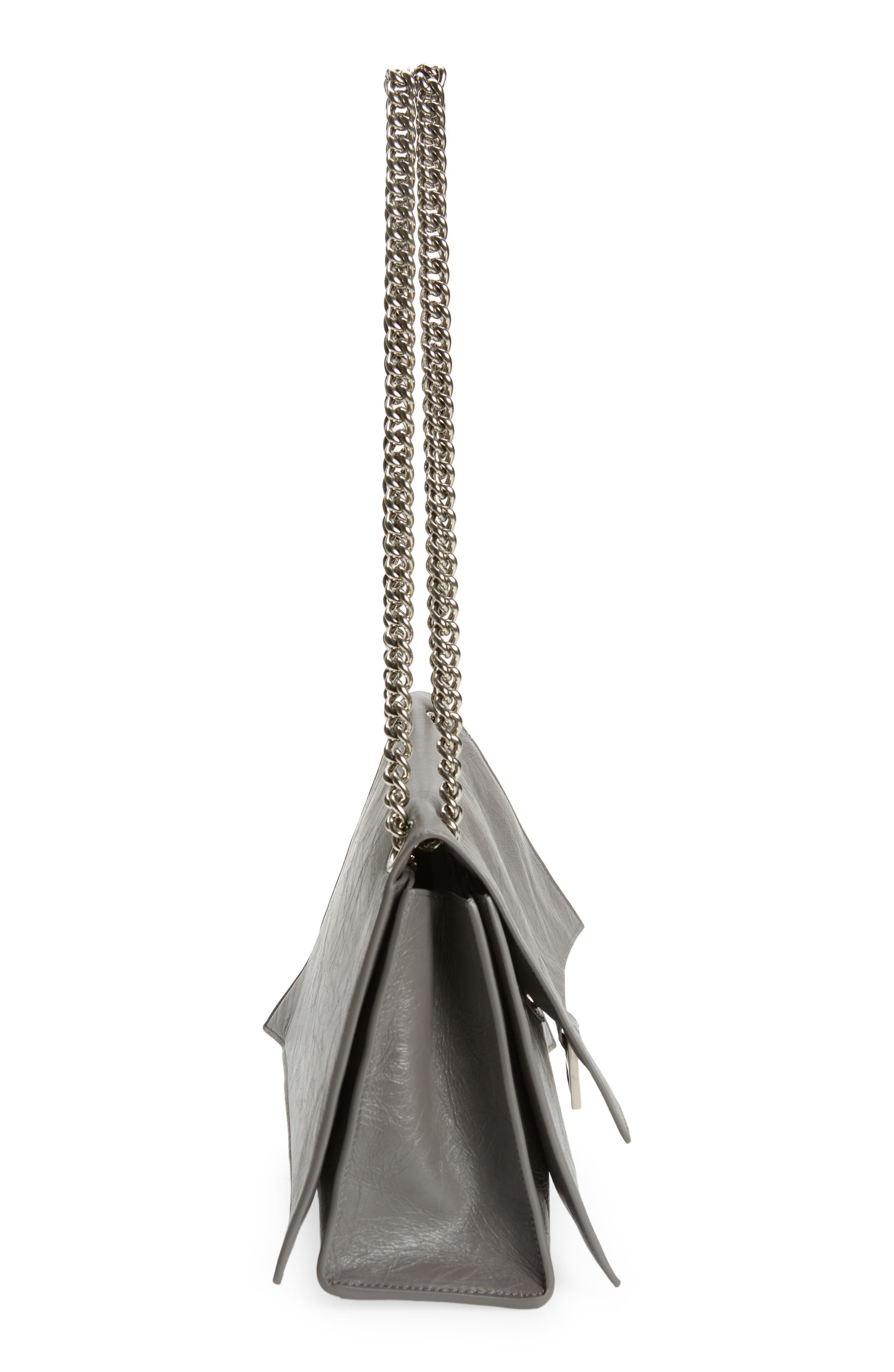 Balenciaga Crush Crushed Leather Shoulder Bag, Alternate, color, 