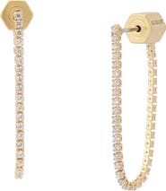 AllSaints Crystal Front-to-Back Drop Earrings