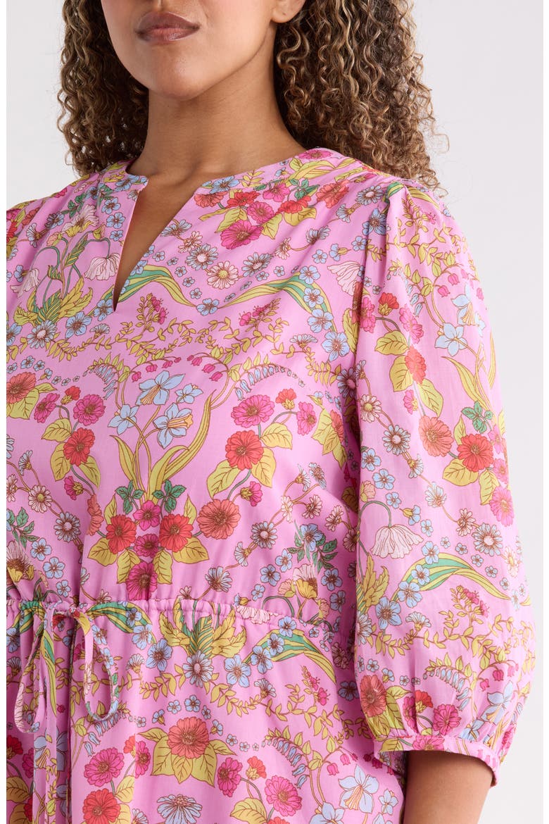 Ramsie Floral Print Minidress, Alternate, color, CREAM-PINK-MUL