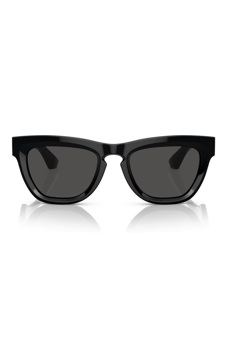 52mm Square Sunglasses, Main, color, BLACK