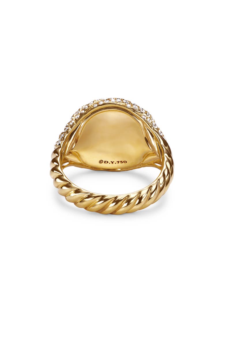 Sculpted Cable Pinky Ring in 18K Yellow Gold with Pavé Diamonds, Alternate, color, 18K YELLOW GOLD