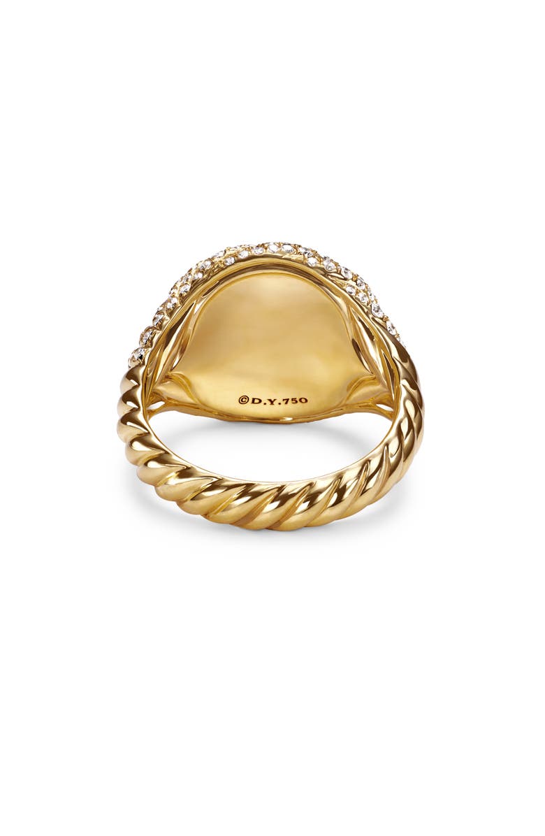 David Yurman Sculpted Cable Pinky Ring in 18K Yellow Gold with Pavé Diamonds, Alternate, color, 18K Yellow Gold