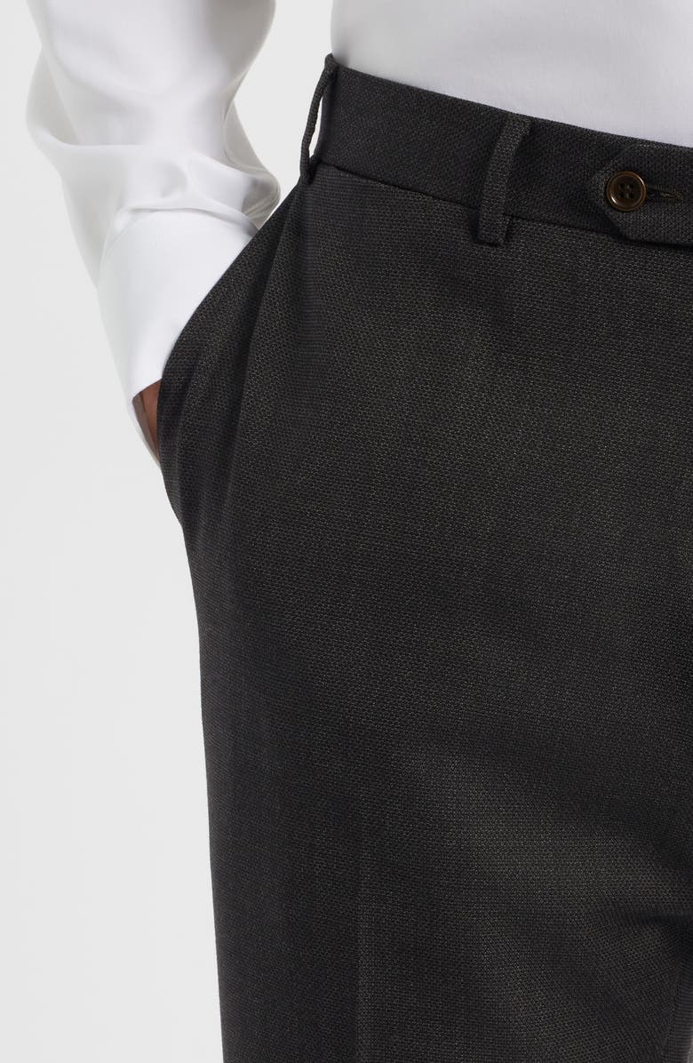 Canali Siena Regular Fit Super 130s Wool Solid Dress Pants, Alternate, color, Black