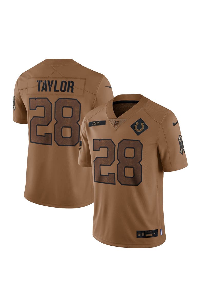 Nike Men's Nike Jonathan Taylor Brown Indianapolis Colts 2023 Salute To Service Limited Jersey, Main, color, 