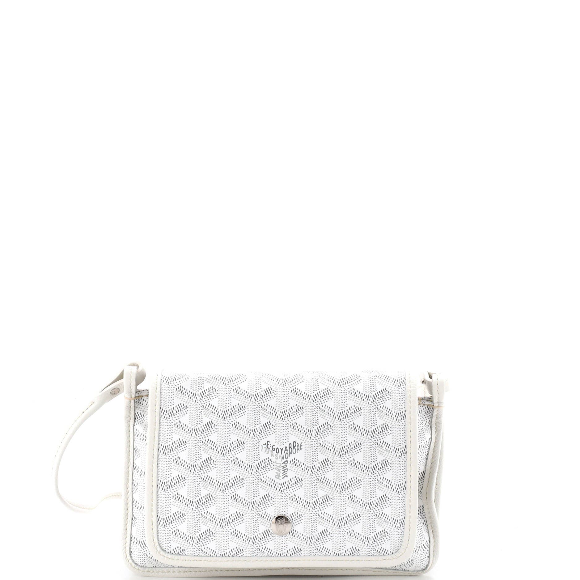 Pre-Owned Goyard Plumet Clutch Wallet Coated Canvas, Main, color, White