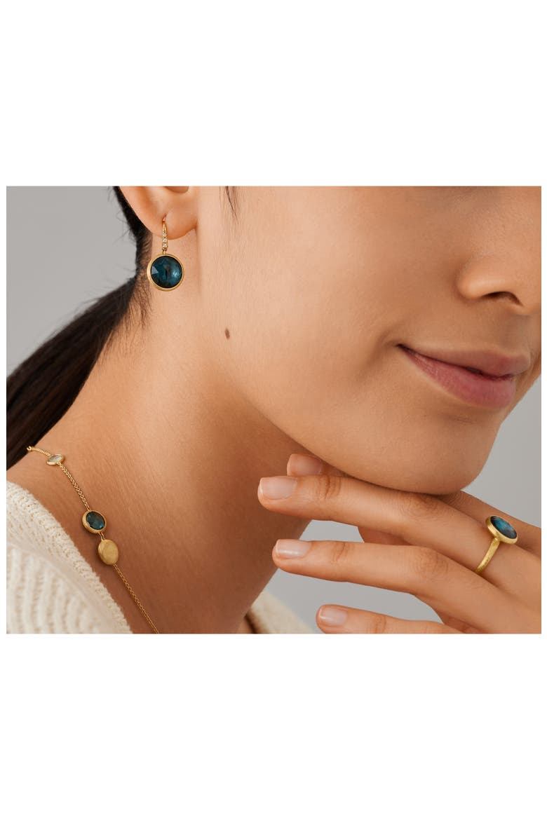 Jaipur London Blue Topaz & Diamond Drop Earrings, Alternate, color, GOLD/ TOPAZ/ DIAMOND