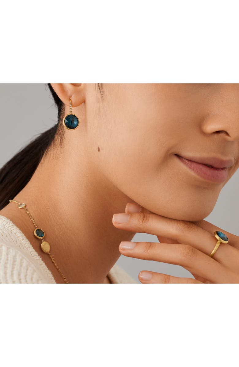 Marco Bicego Jaipur London Blue Topaz & Diamond Drop Earrings, Alternate, color,