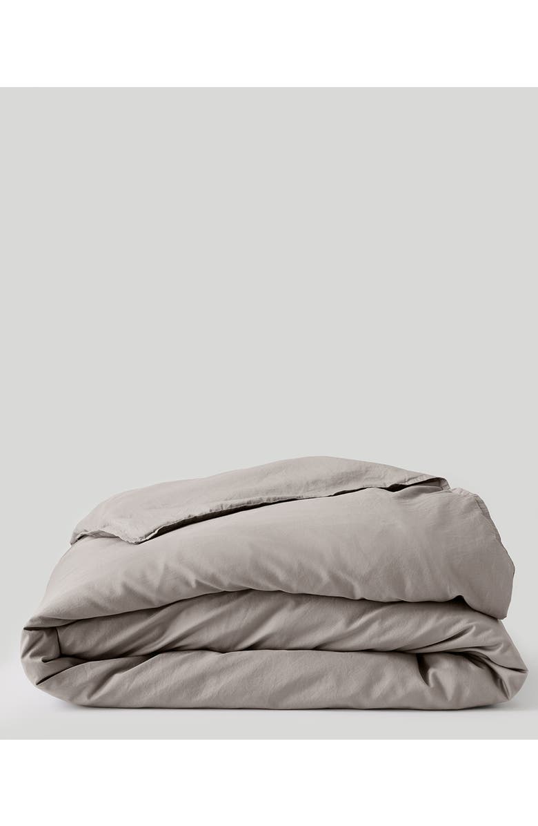 Pact Organic Room Service Sateen Duvet Cover, Main, color, Dove Grey