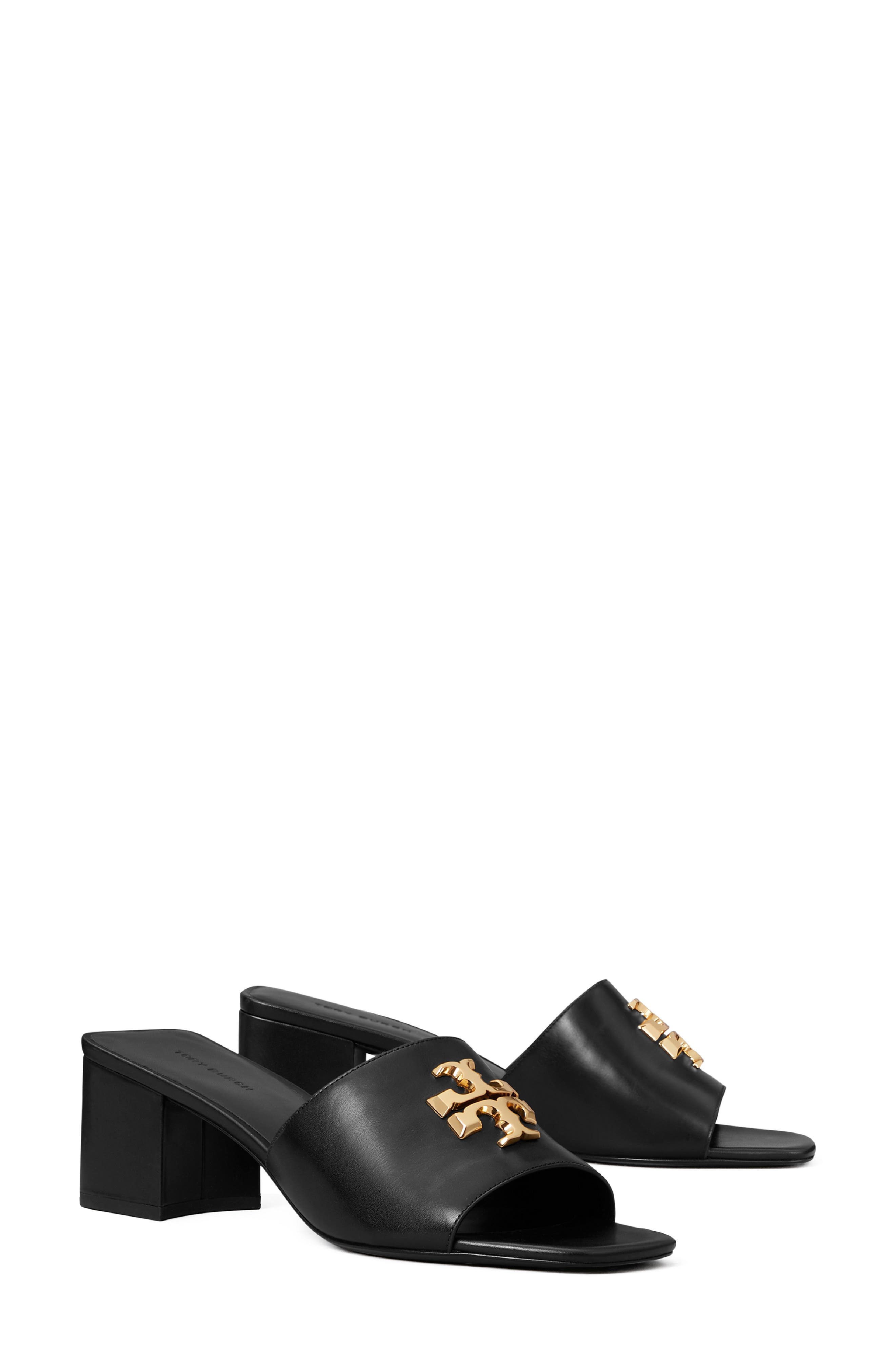 Tory Burch Eleanor Slingback Sandal, Main, color, Black / Gold