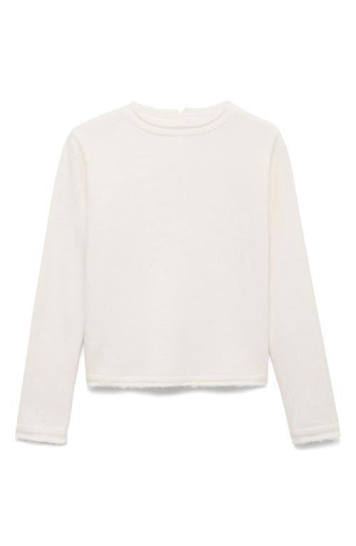 MANGO MANGO BUTTON BACK CREWNECK SWEATER