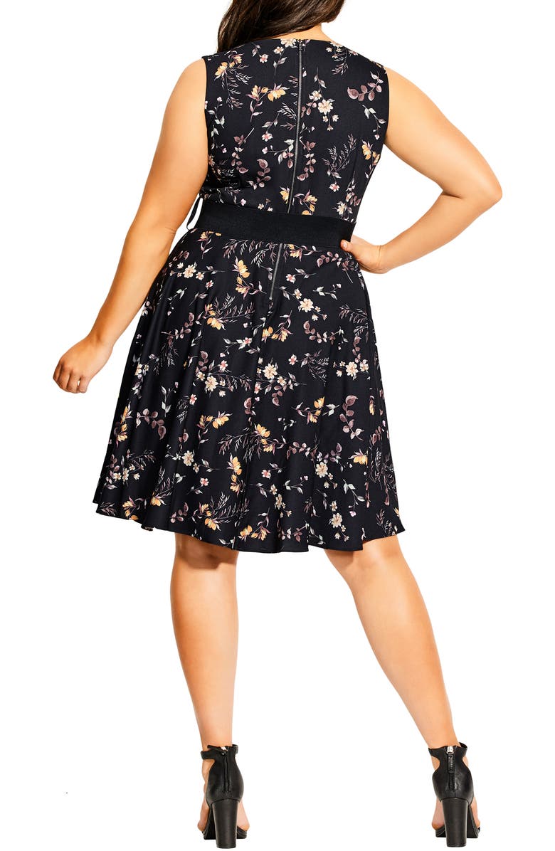 City Chic Mini Vine Belted Dress, Alternate, color, 