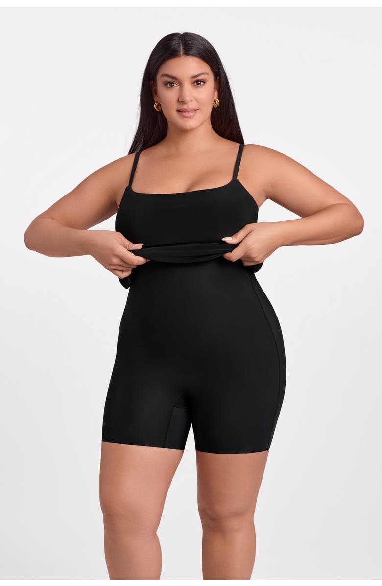 S3 Apparel Sculpting Shapewear Scoop Neck Cami Mini Dress, Alternate, color, Onyx Black