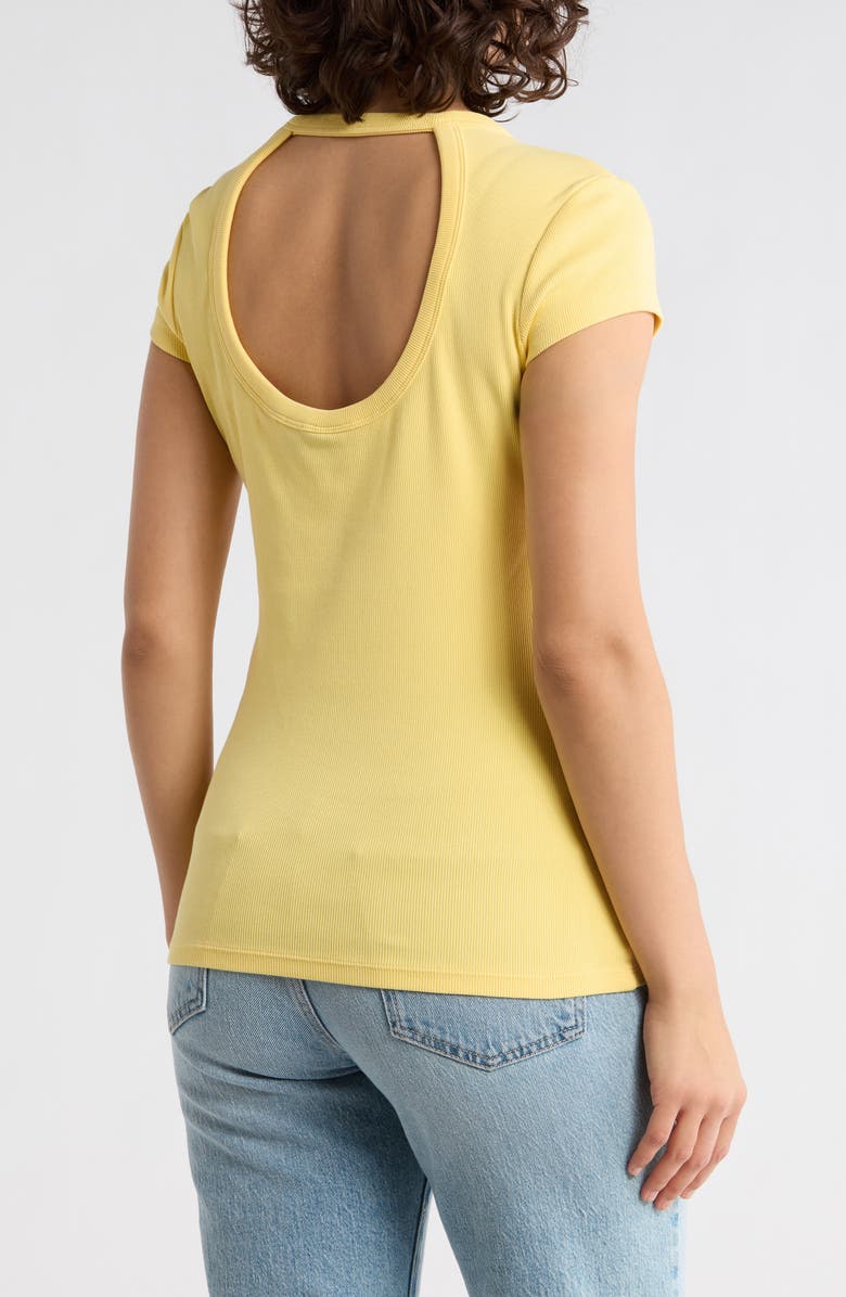 BOSS Orange Cutout Cap Sleeve T-Shirt, Alternate, color, Bright Yellow