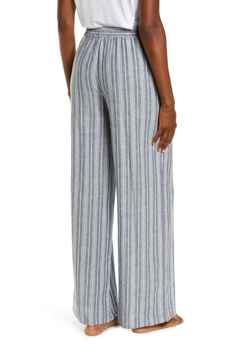 Romantic Linen Blend Pajama Pants, Alternate, color, NAVY PEACOAT LINEN STRIPE