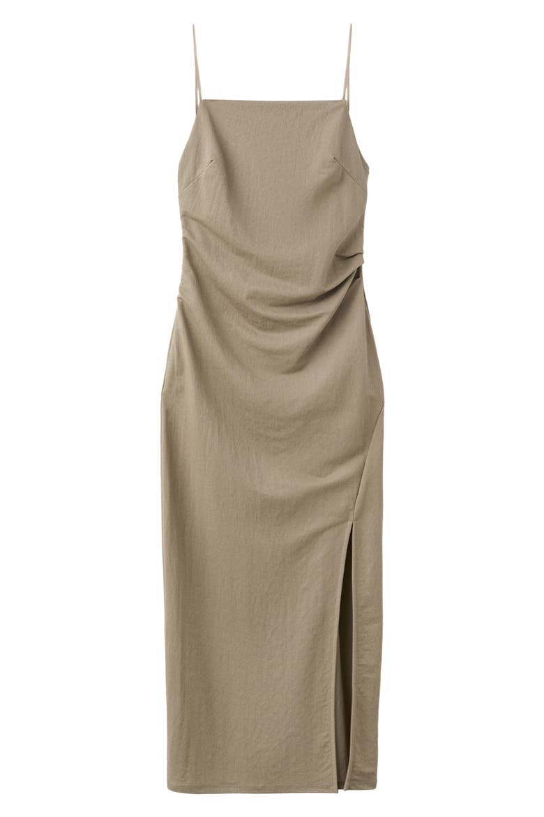 Spaghetti Strap Draped Midi Dress, Main, color, LIGHT/ PASTEL BROWN