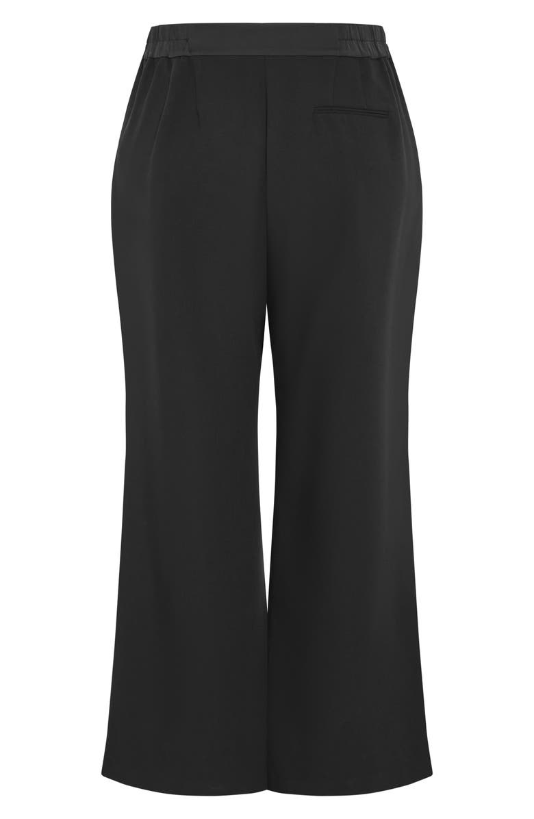City Chic Alece Pleat Wide Leg Pants, Alternate, color, Black