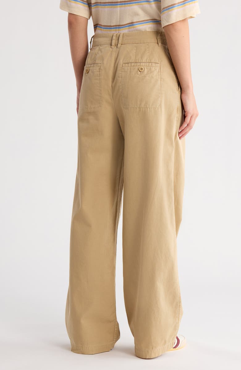 Lucky Brand Pleated Wide Leg Pants, Alternate, color, Dark Khaki
