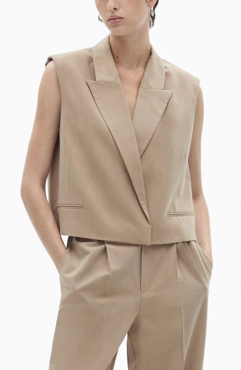 MANGO Lapel Suit Vest, Main, color, 