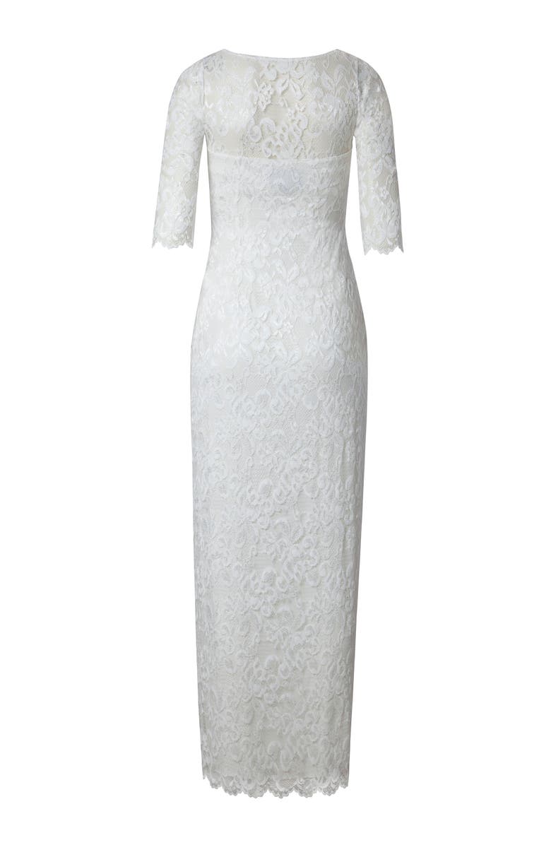 Alie Street London Lila 3/4 Sleeve Lace Maxi Gown, Alternate, color, Ivory