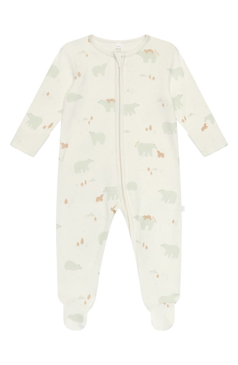 MORI Print Fitted One-Piece Footed Pajamas, Main, color,