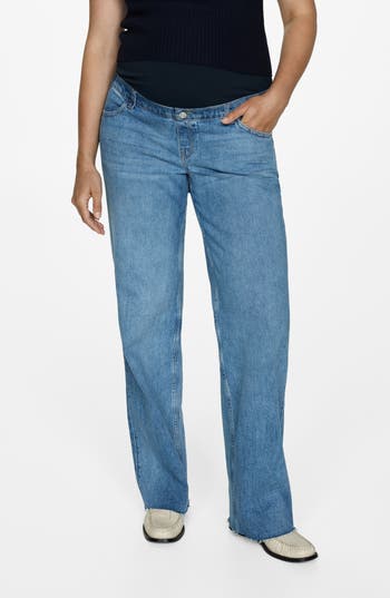 Mango Over The Bump Wide Leg Maternity Jeans