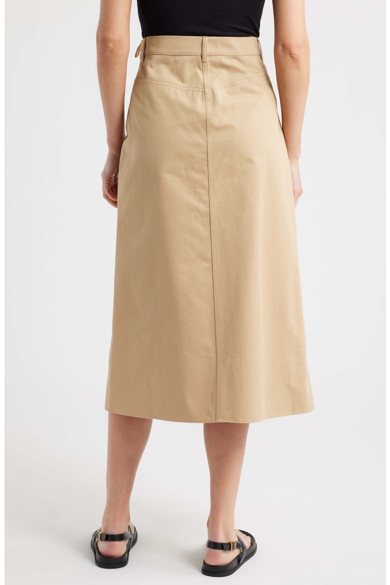Asymmetric Organic Cotton Midi Skirt, Alternate, color, BEIGE