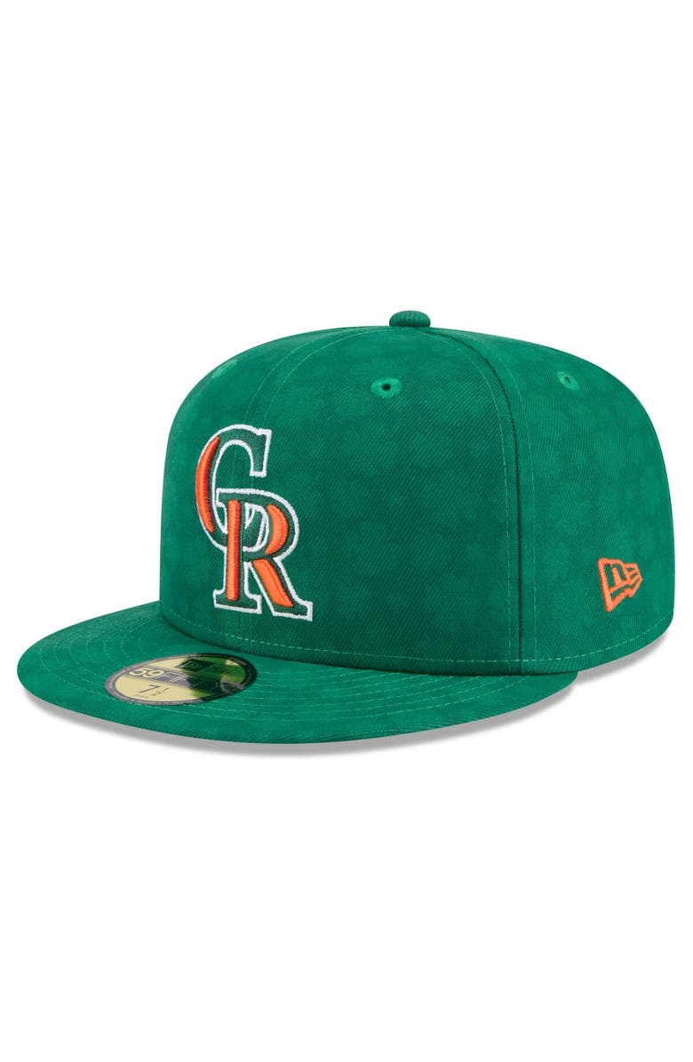 New Era Men's New Era Kelly Green Colorado Rockies St. Patrick's Day 59FIFTY Fitted Hat, Alternate, color,