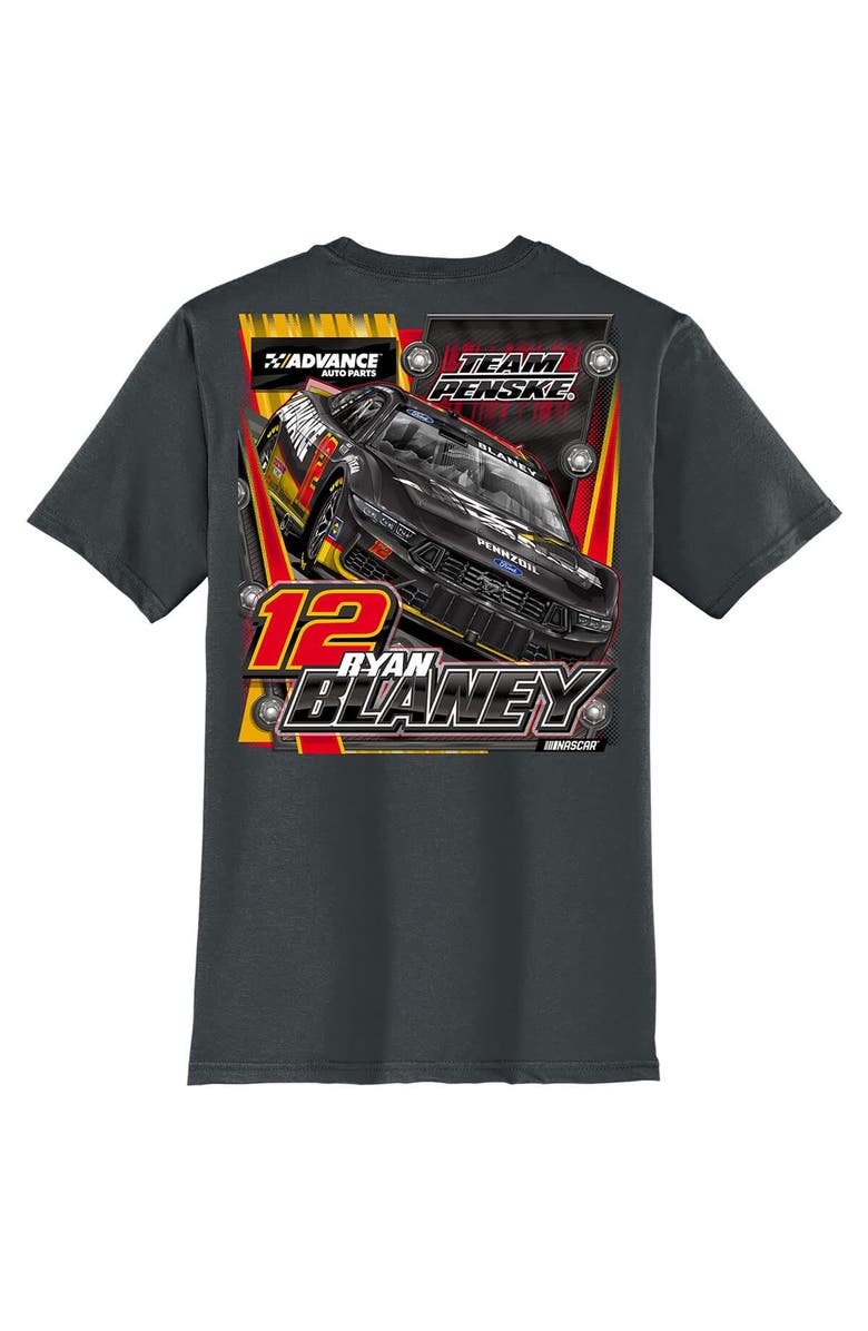 TEAM PENSKE Men's Team Penske  Charcoal Ryan Blaney Advance Auto Parts T-Shirt, Alternate, color, 