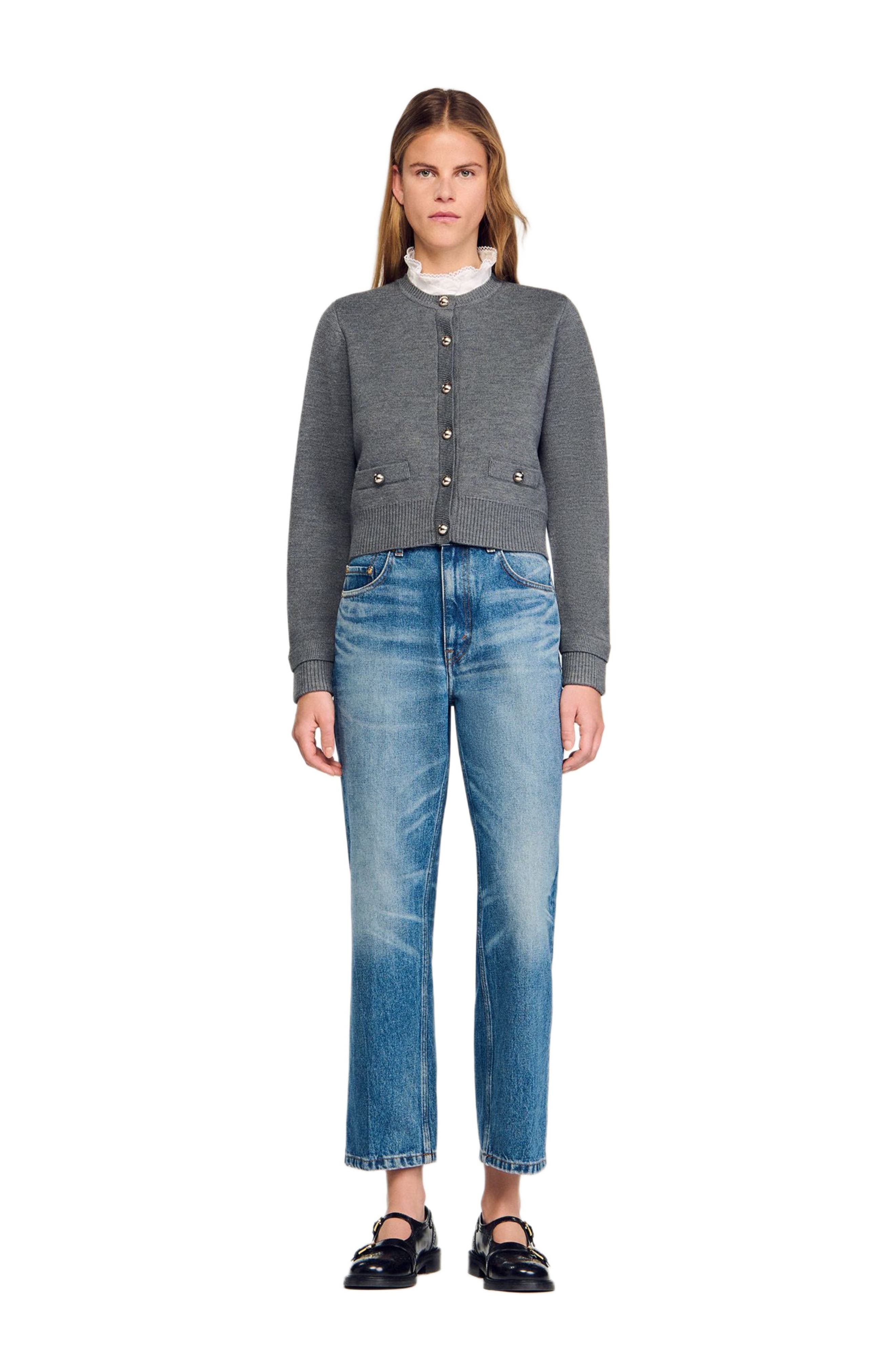 Cardigan with detachable ruffle collar - image 2
