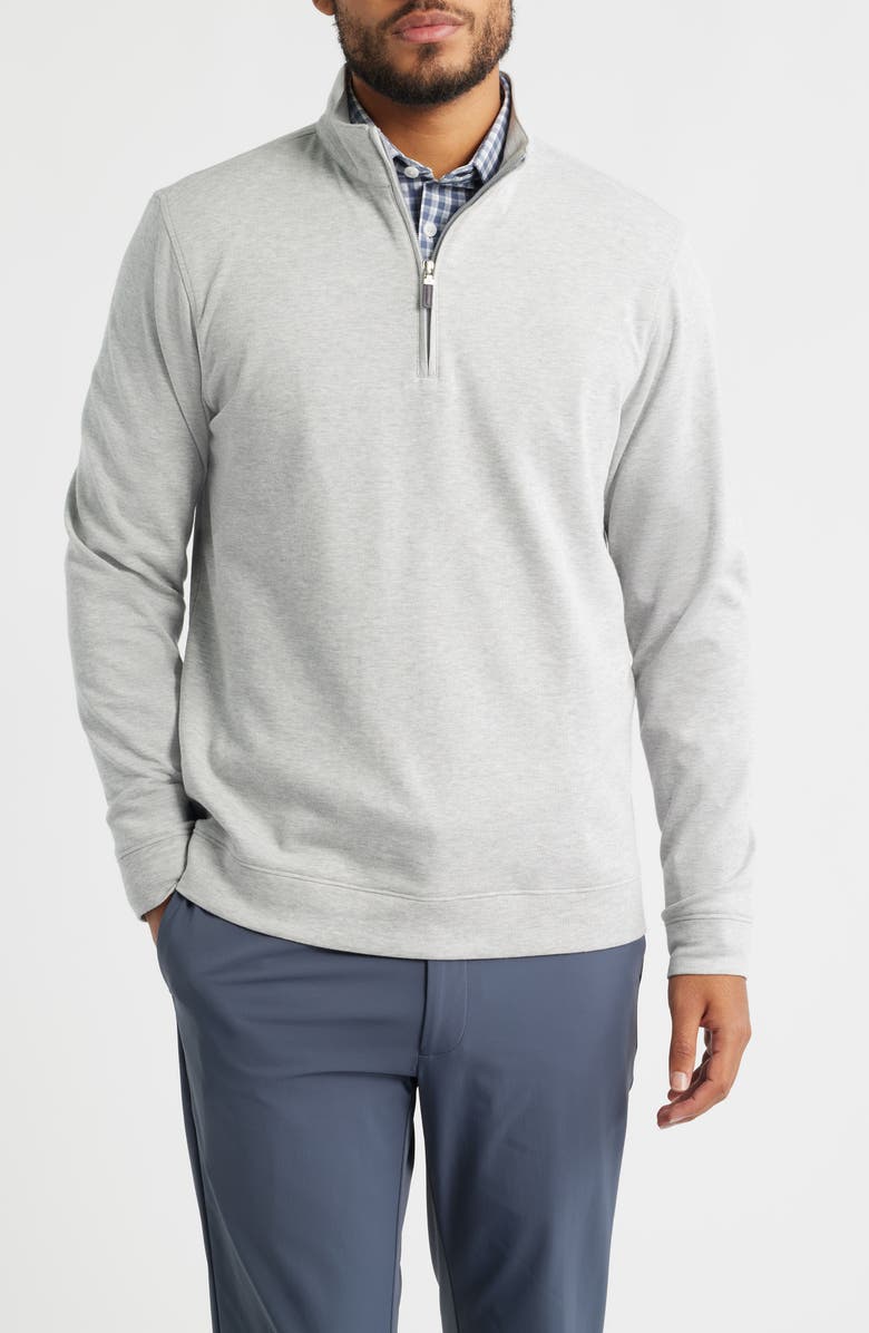 Mizzen+Main Crandall Quarter Zip Pullover, Main, color, Light Gray Heather