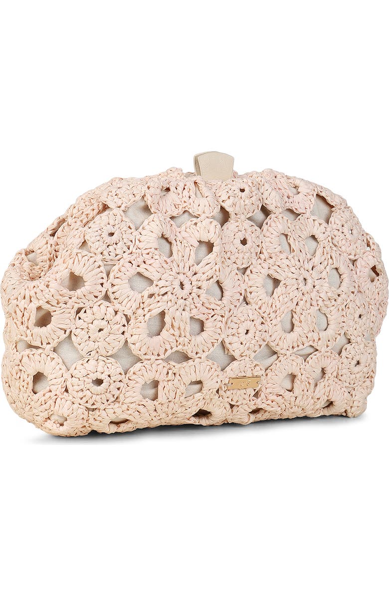Rafe New York Aya Raffia Crochet Frame Clutch, Alternate, color, Natural / Ivory