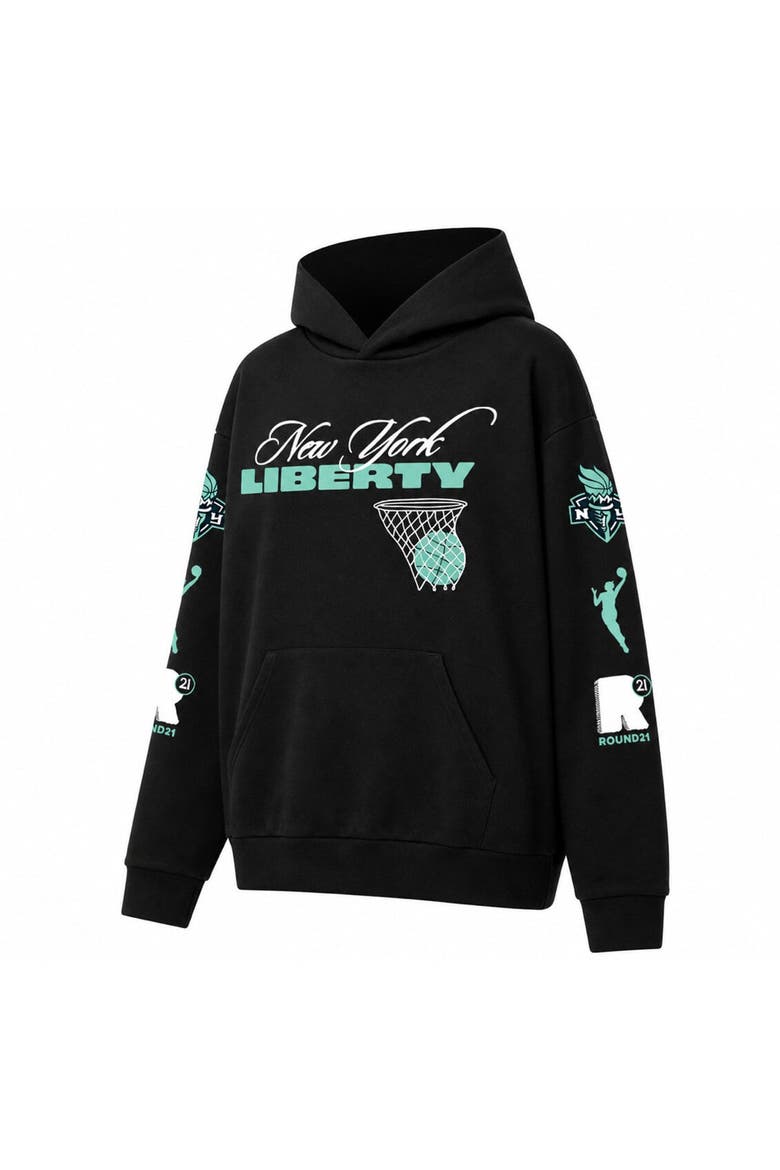 Unisex round21  Black New York Liberty Swish Hoodie, Alternate, color, Black