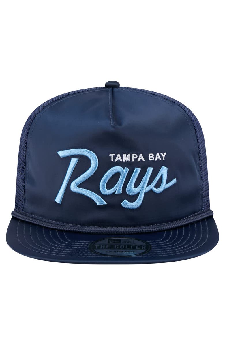 New Era Men's New Era Navy Tampa Bay Rays Retro Satin Script Golfer Adjustable Hat, Alternate, color, Navy